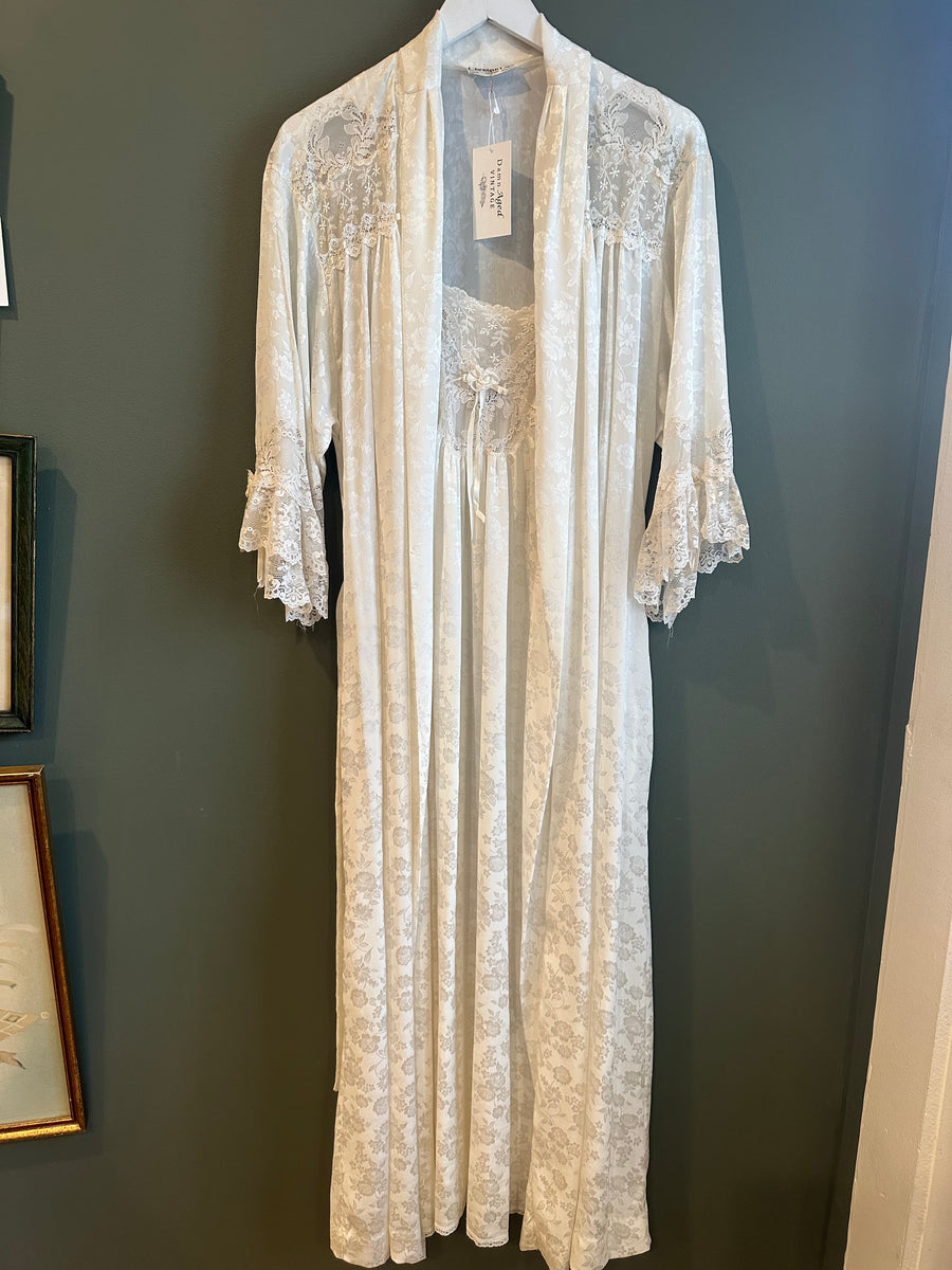 Janet Two Piece Christian Dior White Lingerie Set, 1970's, 36