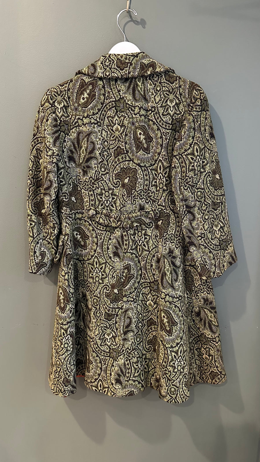 Green Paisley Coat, 1960s, 36" Bust