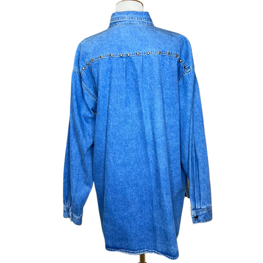 Bedazzled Denim Jacket, 1980’s, 48” Bust