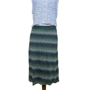 Green Chevron Skirt, 1990s, 28- 32” Waist