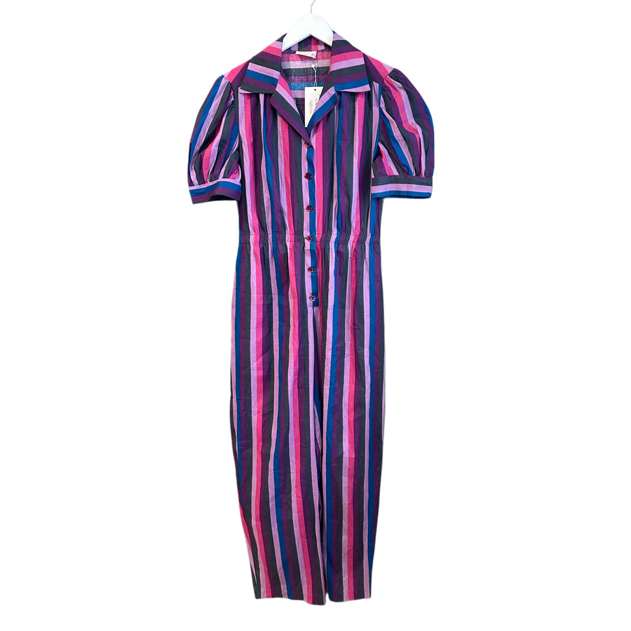 Purple Striped Jumpsuit, 1980’s, 38” Bust