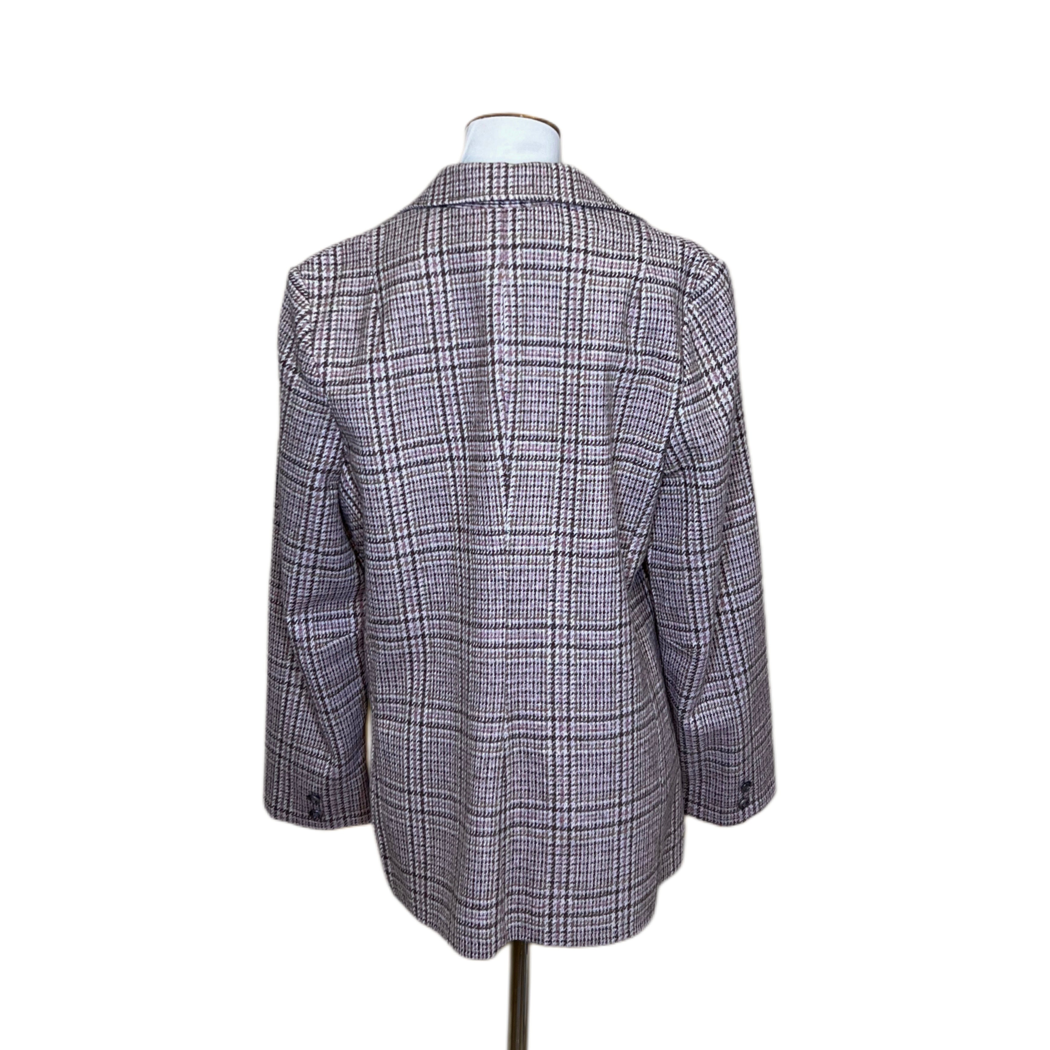 Pink and Brown Tweed Blazer, 1990s, 42” Bust