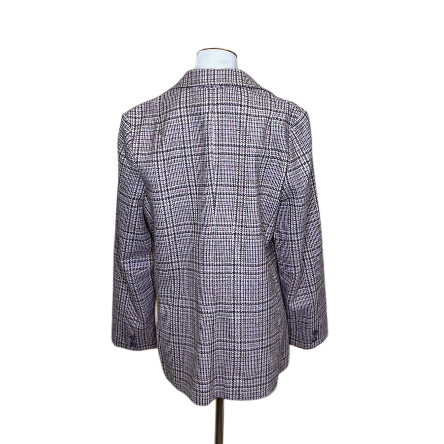 Pink and Brown Tweed Blazer, 1990s, 42” Bust