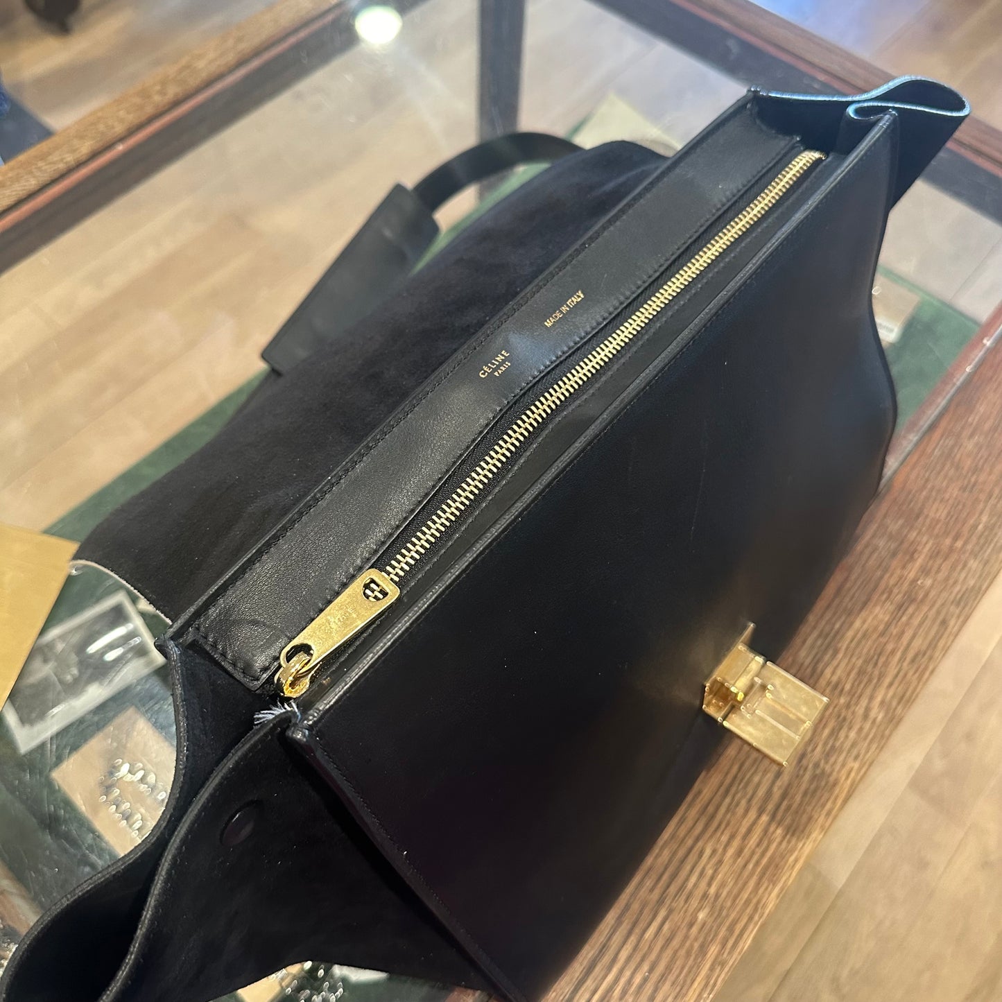 Krystal F - Celine Bicolor Trapeze Leather Bag