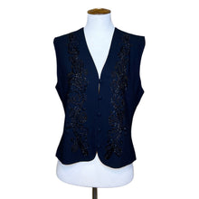 Load image into Gallery viewer, Black Vest with Beading, 1990s, 38” Bust
