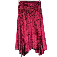 Load image into Gallery viewer, Red Crushed Velvet Skirt, 90’s, 30” Waist