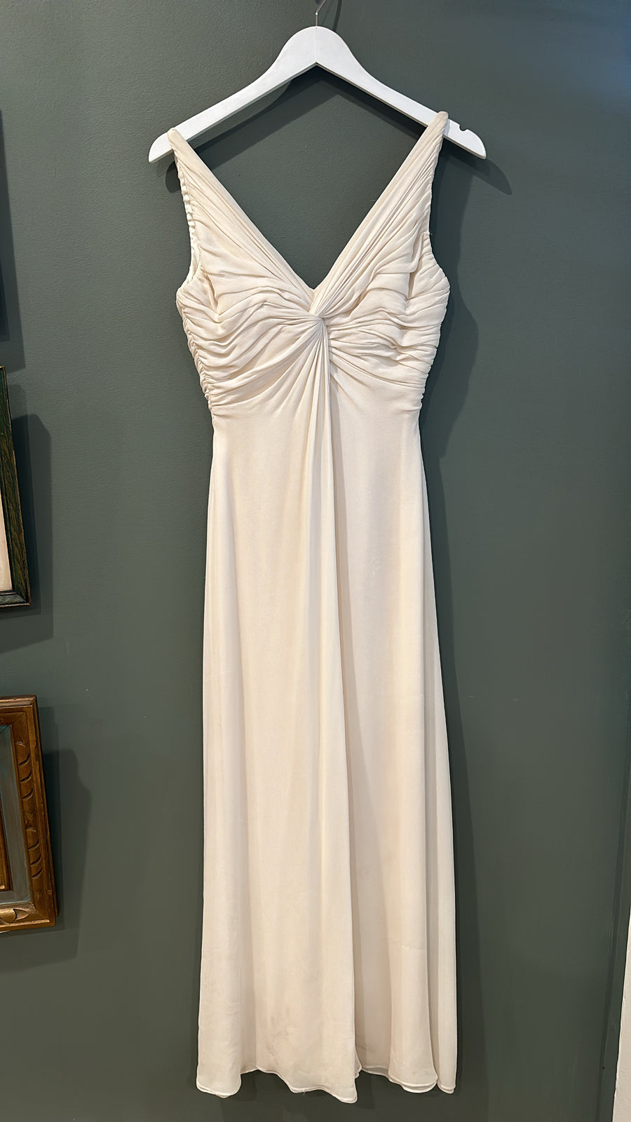 Janet - Ivory Silk Gown, 1990’s, 34” Bust, 28” Waist, As is