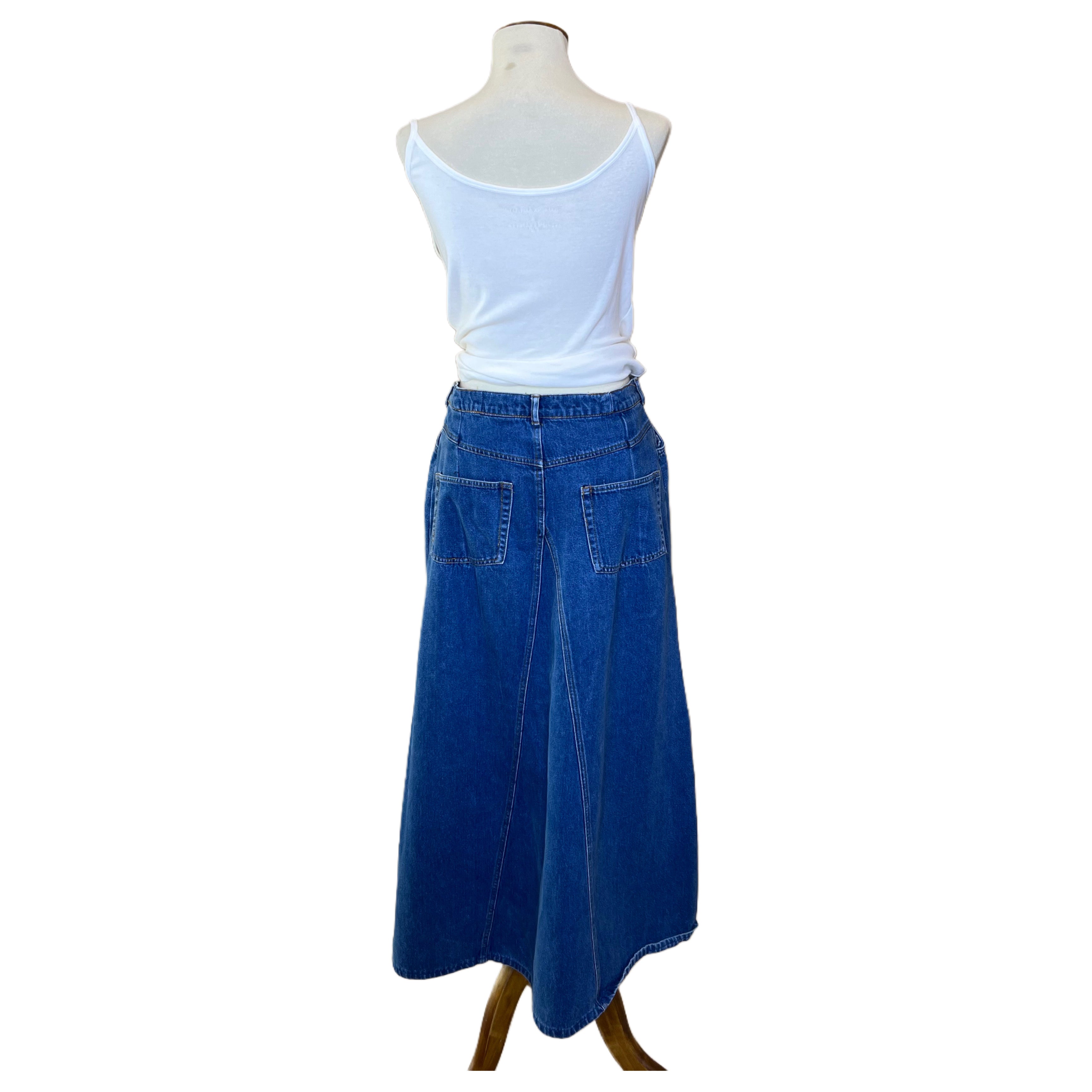 Denim Maxi Skirt, 1990’s, 30” Waist