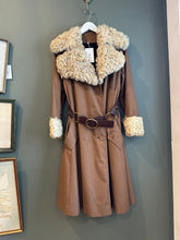 Load image into Gallery viewer, Janet - 1970's Brown Trench w/ Lamb trim &amp; MK belt, 38" Bust, As is