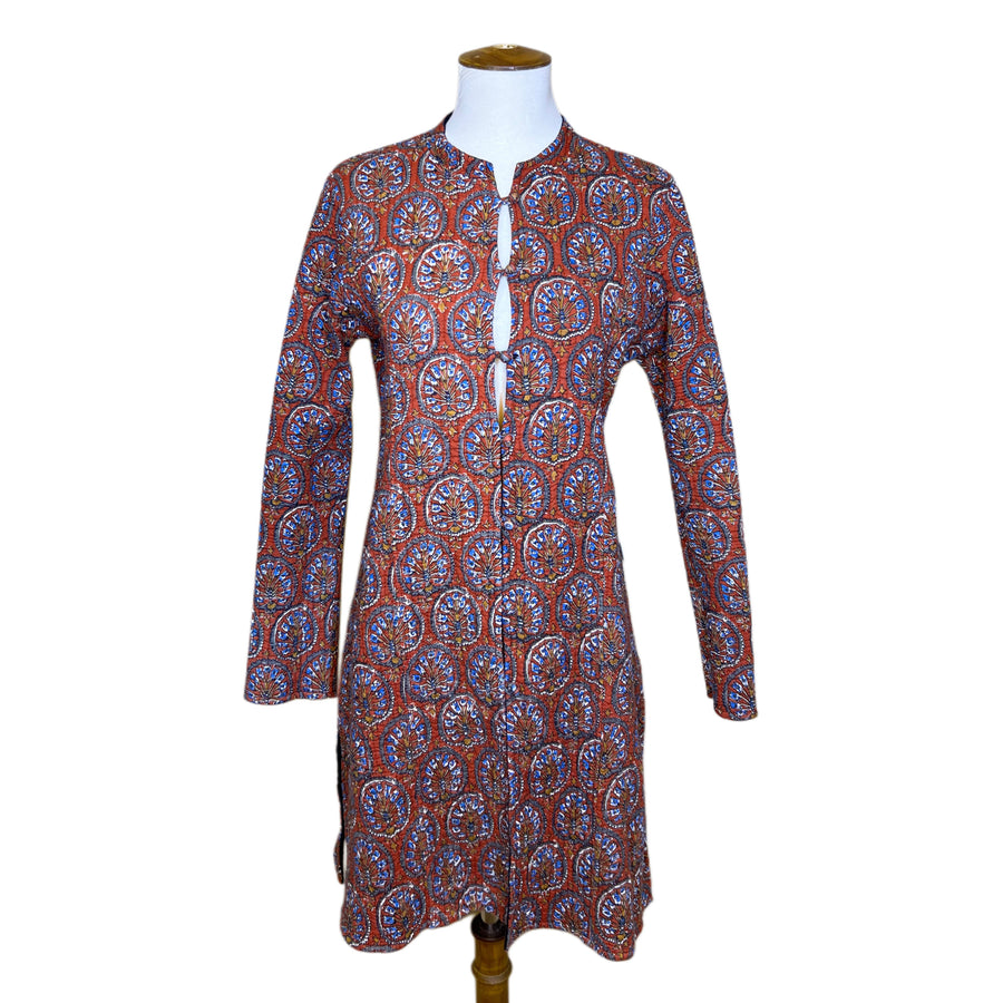 Reversable Red Patterned Quilted Jacket, 1970s, 38” Bust
