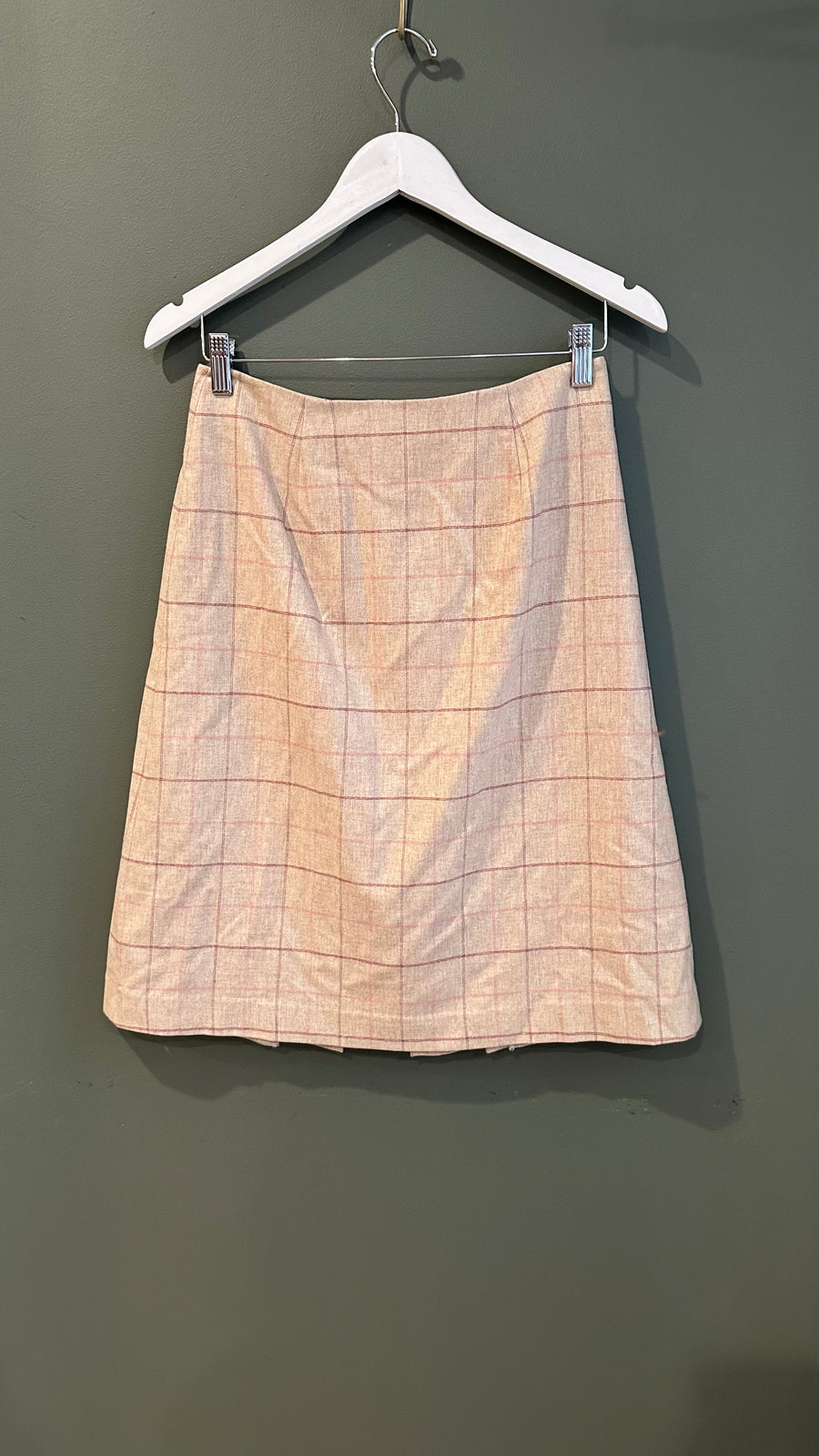 Tan and Pink Pleated Skirt, y2K, 28” Waist