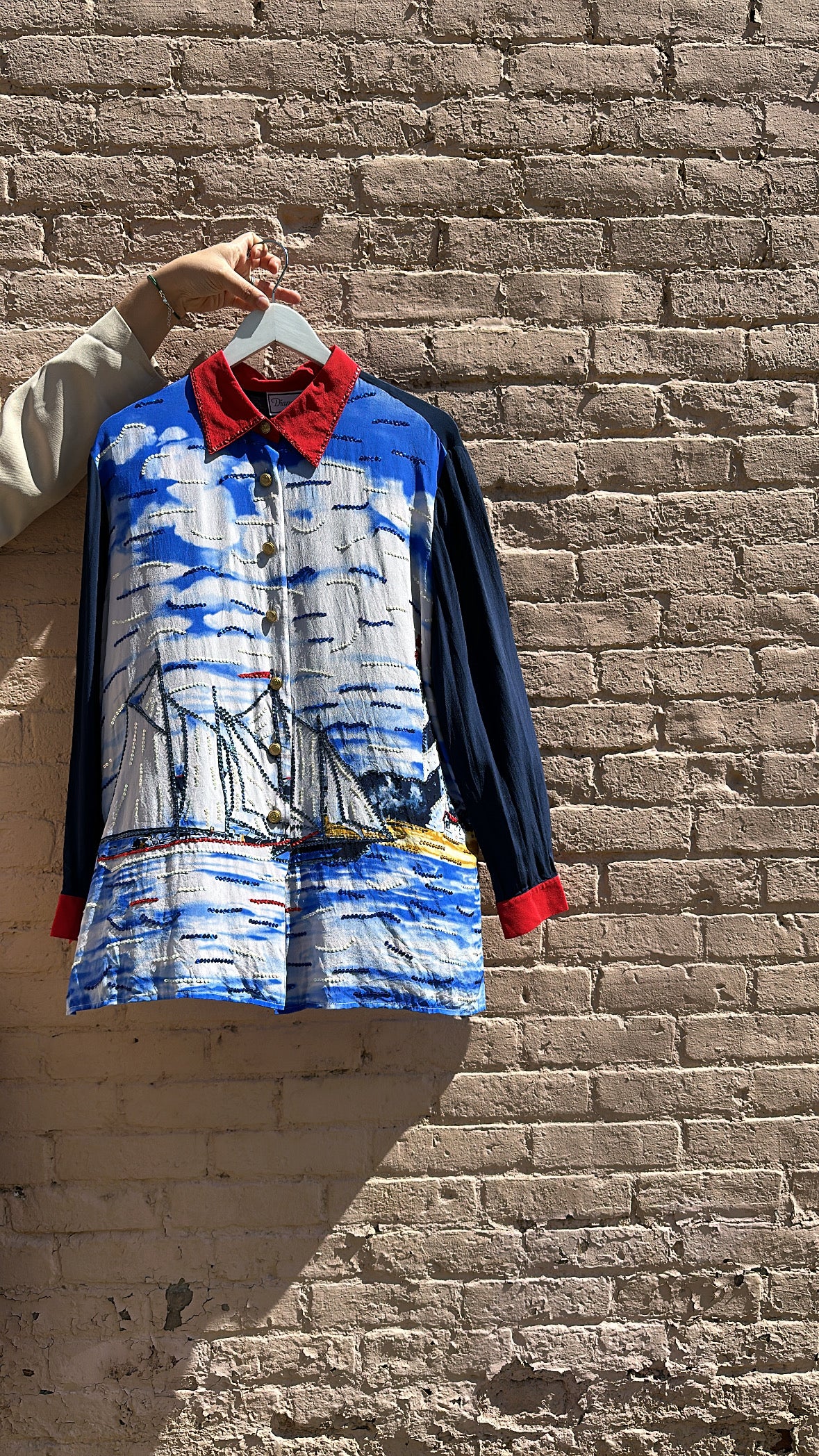 Boat Blouse, 1980's, 46" Bust as is