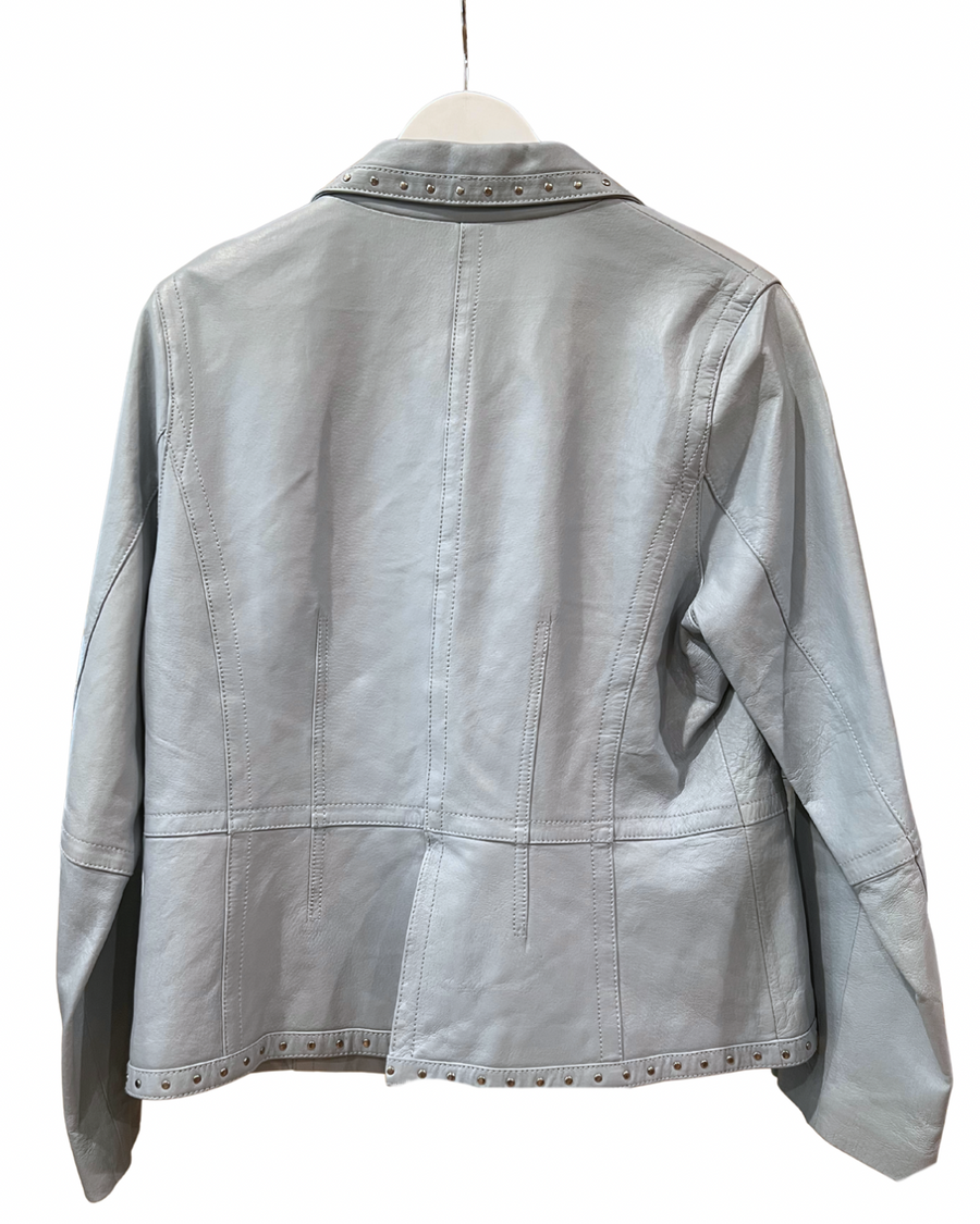 Powder Blue Leather Jacket, 1990’s, 38” Bust