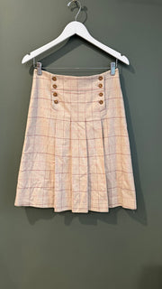 Tan and Pink Pleated Skirt, y2K, 28” Waist