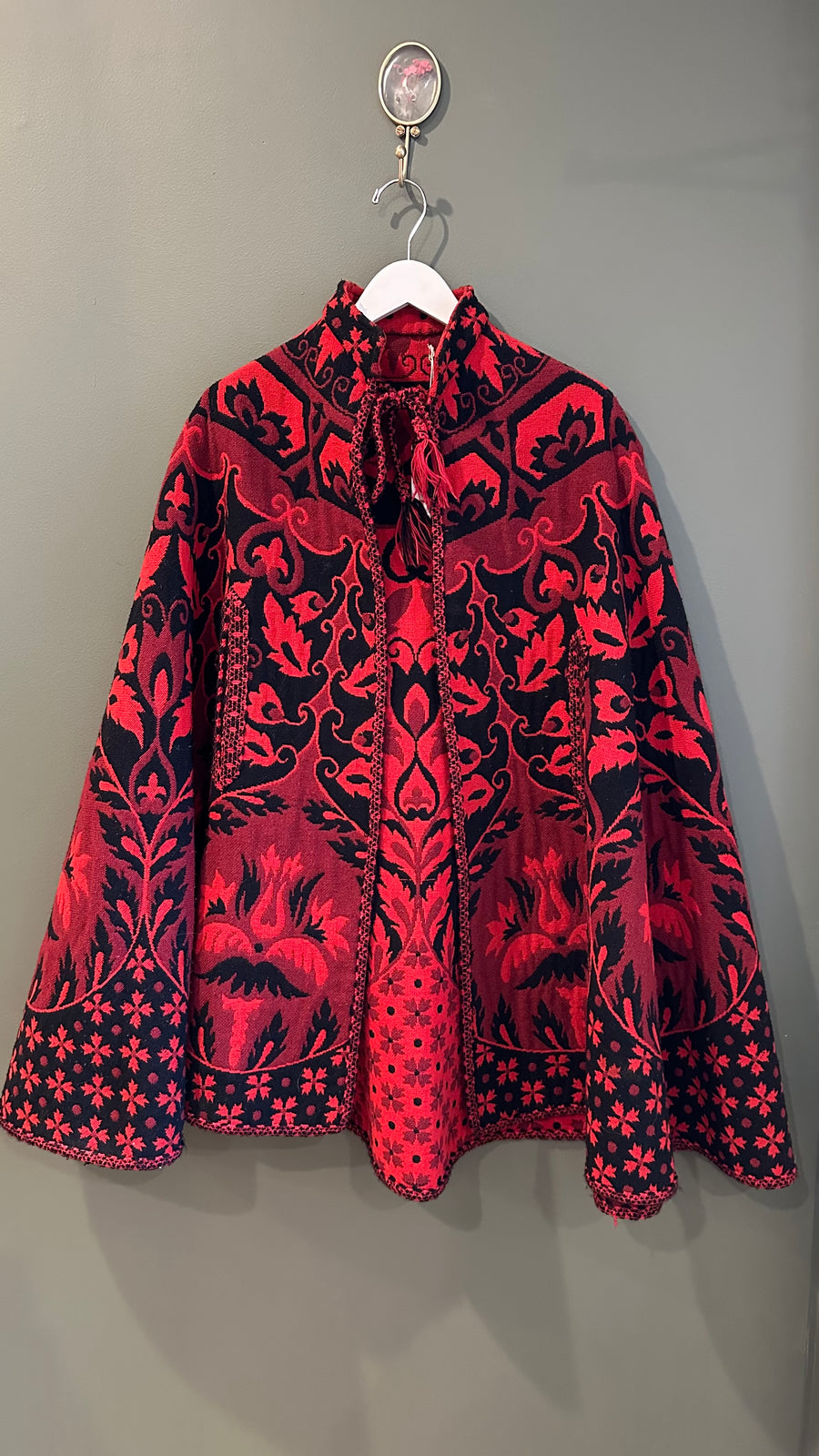 Red Tapestry Cape, 1960’s, 48” Bust