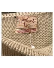 Tan Sweater with Floral Design, 1960s, 38” Bust