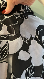 Black and White Sheer Button Down, 1990s, 40” Bust