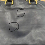 Prada Two-Way Shopper Tote Bag in Dark Blue Calf-Skin