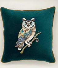 Load image into Gallery viewer, Emerald Owl Decor Pillow