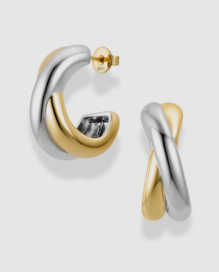 Sullivan Two-Toned Hoops: Mixed metal