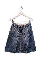 Pleated Denim Skirt, 1990s, 30” Waist