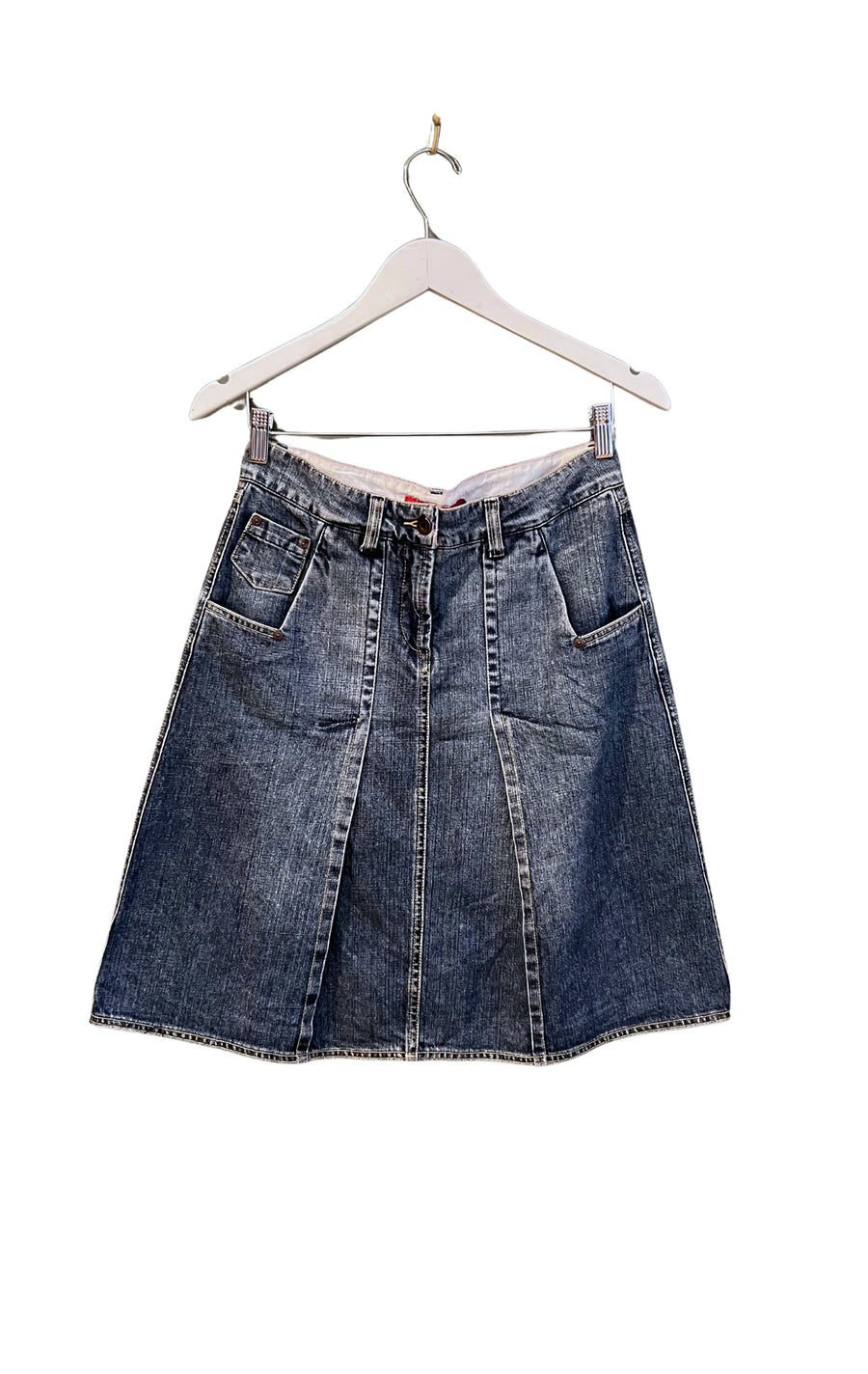 Pleated Denim Skirt, 1990s, 30” Waist