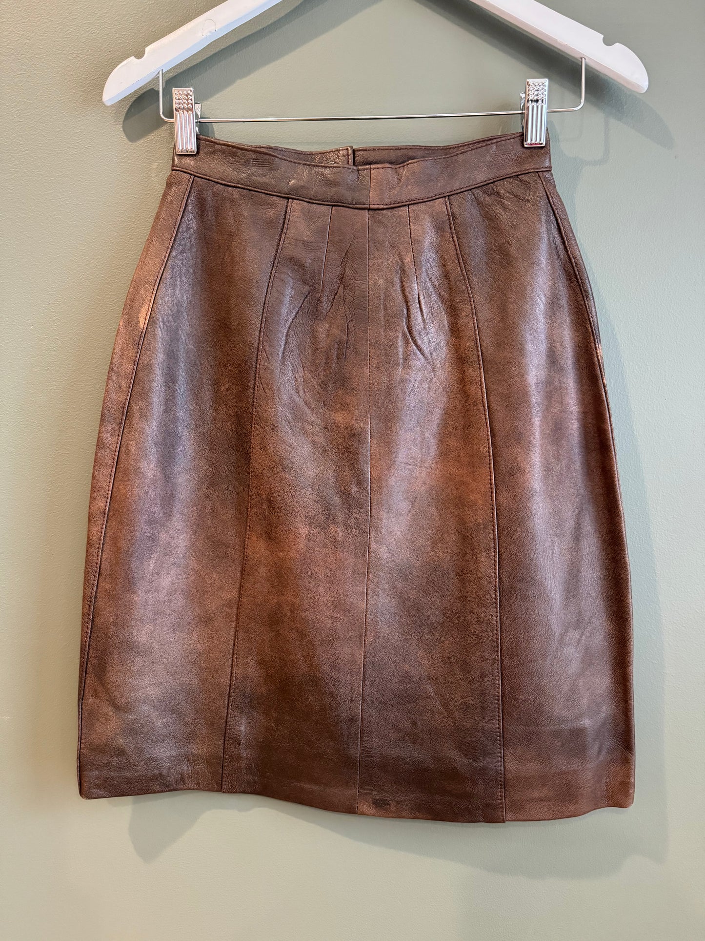 Leather Skirt, 1990’s, 24” Waist, As is