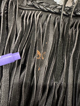 Load image into Gallery viewer, Black Leather Fringe Jacket, 40" Bust, As Is