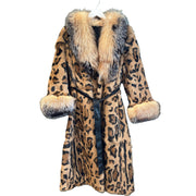 Leopard Print Mink Fur Coat, 36" Bust, 1990's
