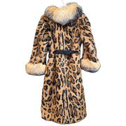Leopard Print Mink Fur Coat, 36" Bust, 1990's