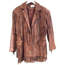 Load image into Gallery viewer, Brown Fringe Jacket, 48" Bust