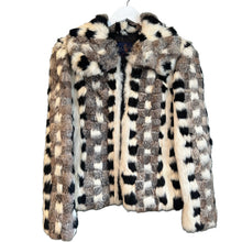Load image into Gallery viewer, Checkered Rabbit Fur Jacket, 38" Bust, 1970’s