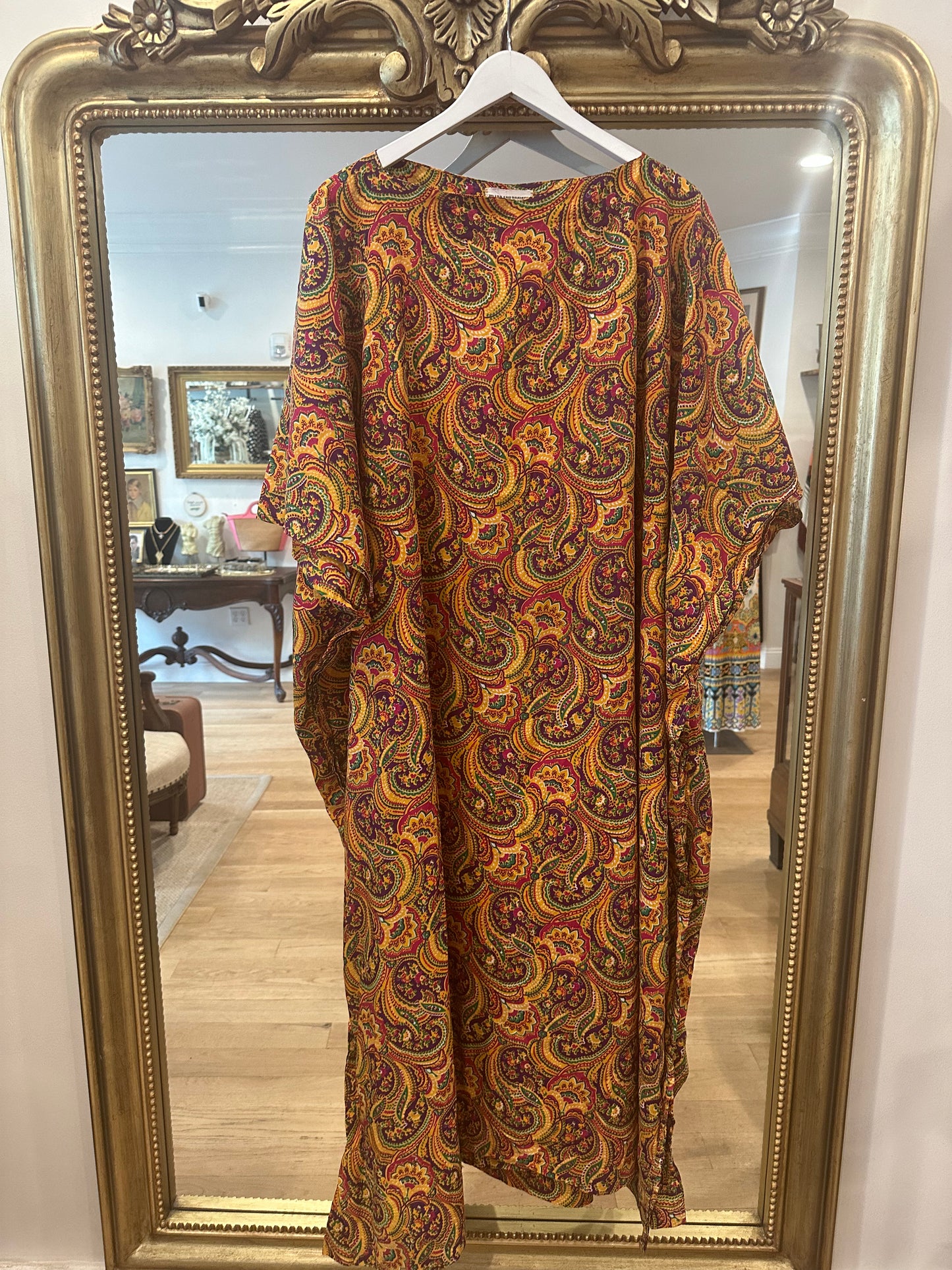Paisley Caftan, 1970’s, One size fits most