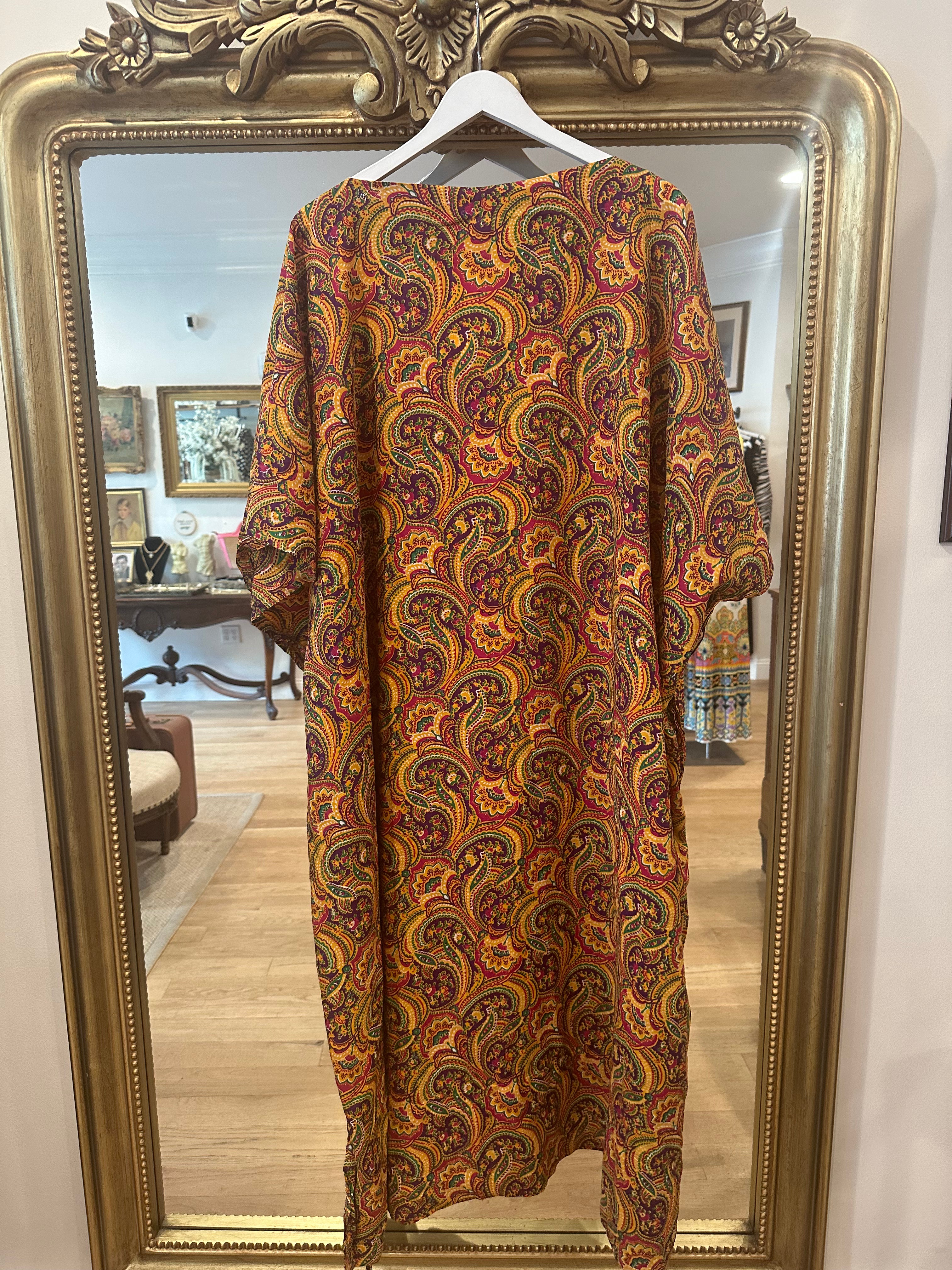 Paisley Caftan, 1970’s, One size fits most