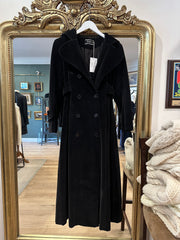 Black Velvet Trench with Hood, 1960s, 34” Bust