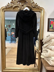 Black Velvet Trench with Hood, 1960s, 34” Bust