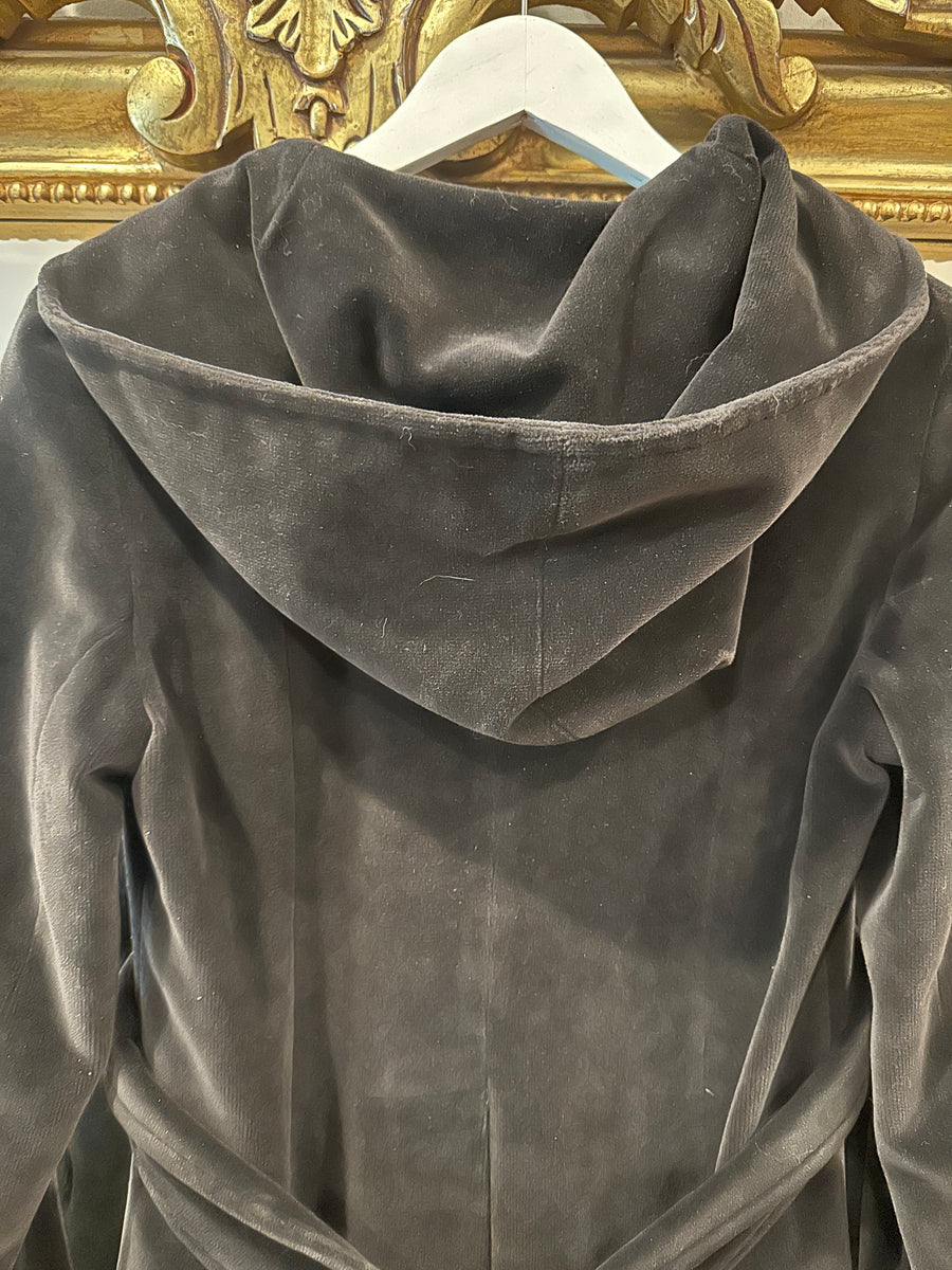 Black Velvet Trench with Hood, 1960s, 34” Bust