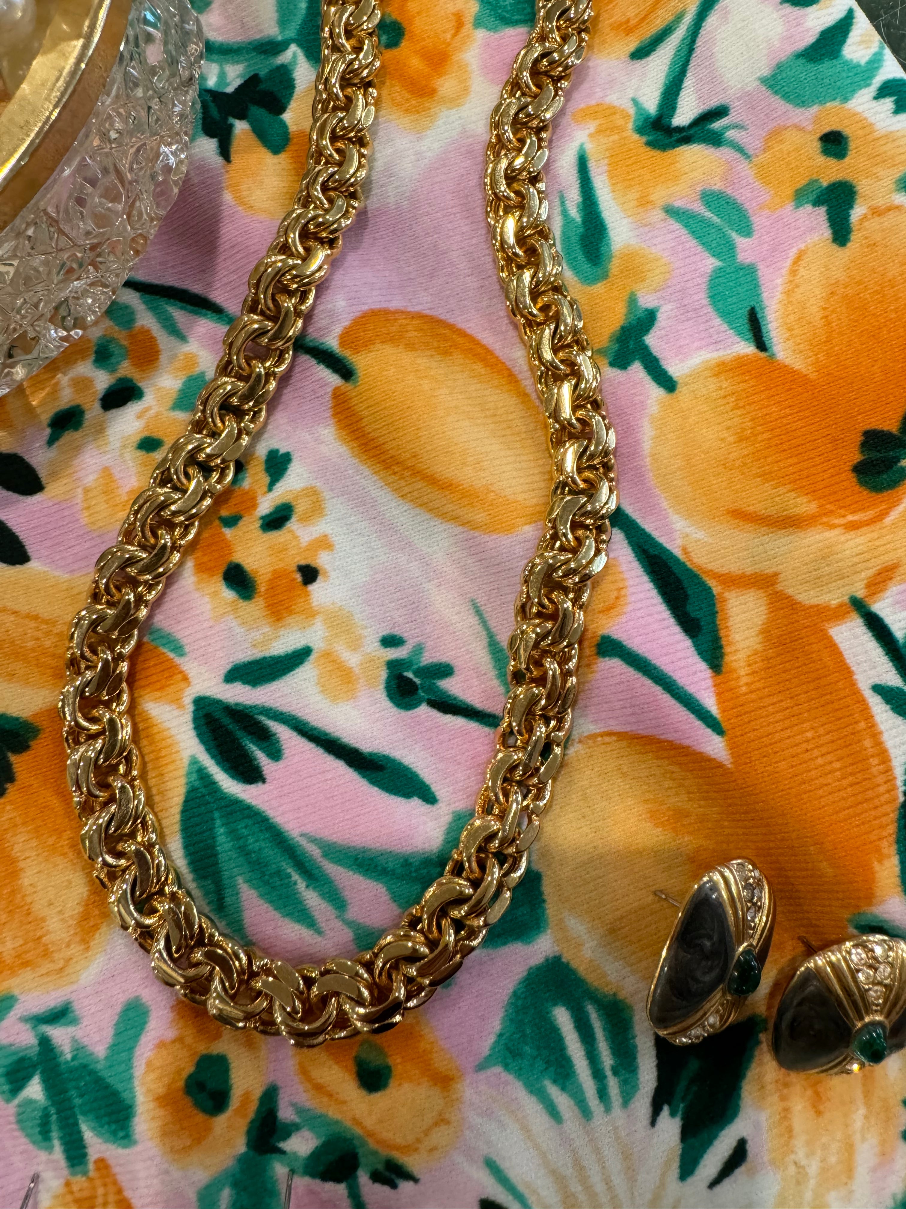 Vintage Flat Chain Link Necklace