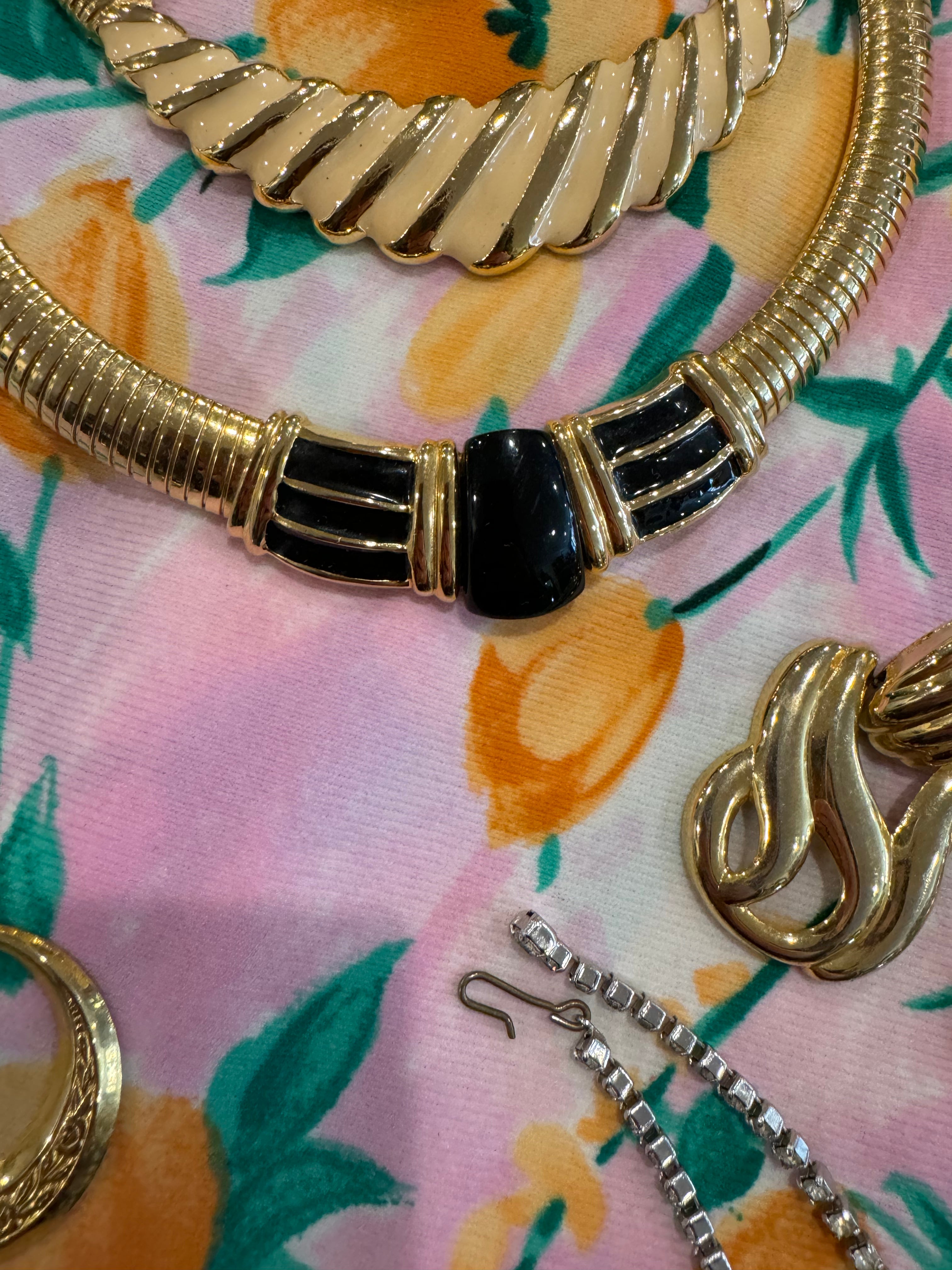 Gold and Black Art Deco choker