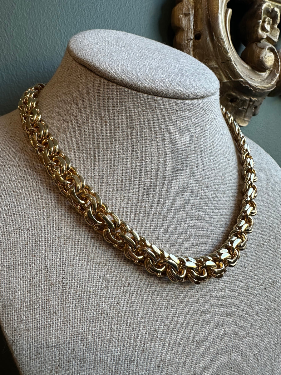 Vintage Flat Chain Link Necklace