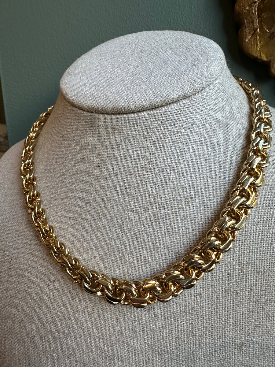 Vintage Flat Chain Link Necklace