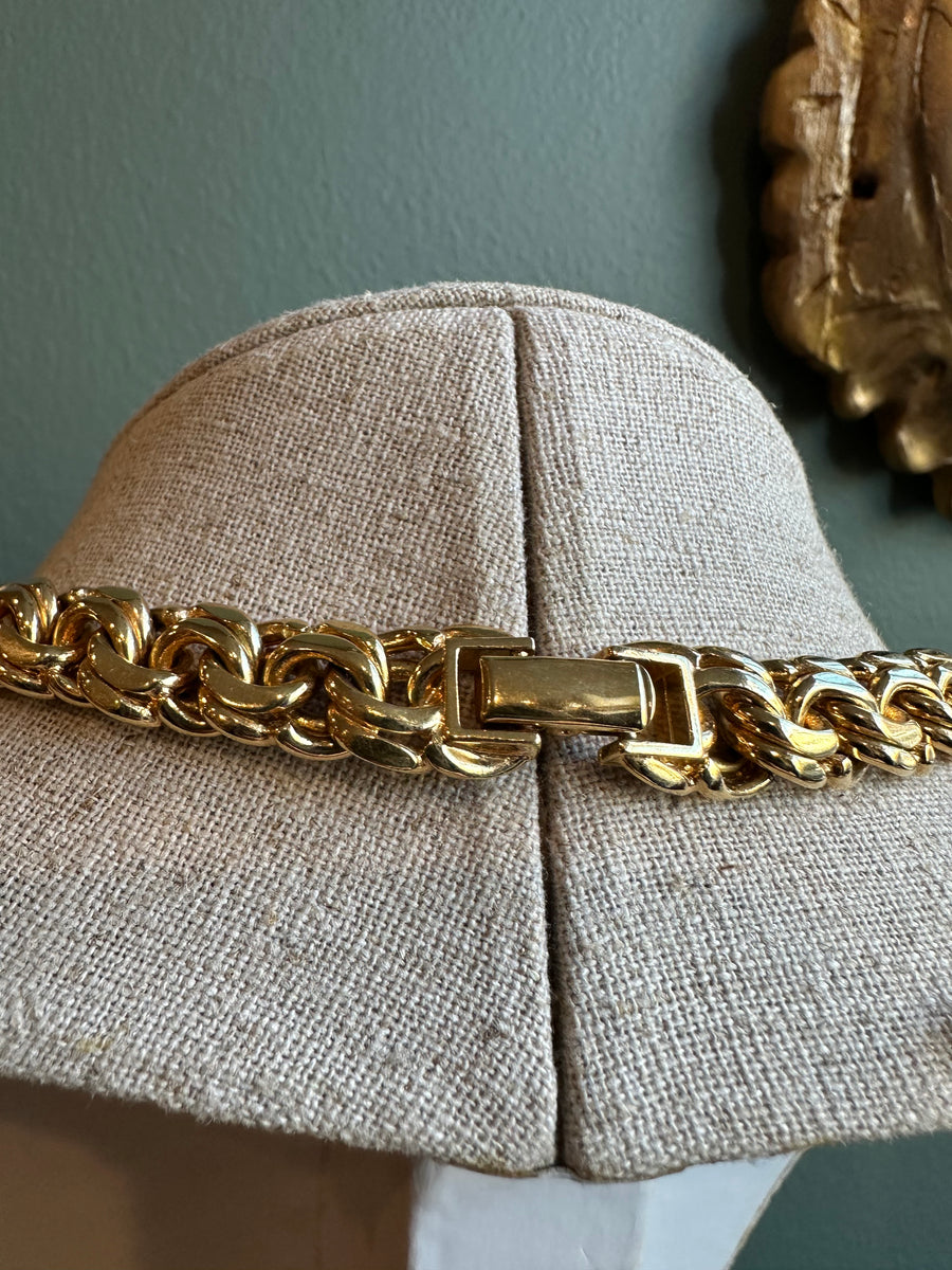 Vintage Flat Chain Link Necklace