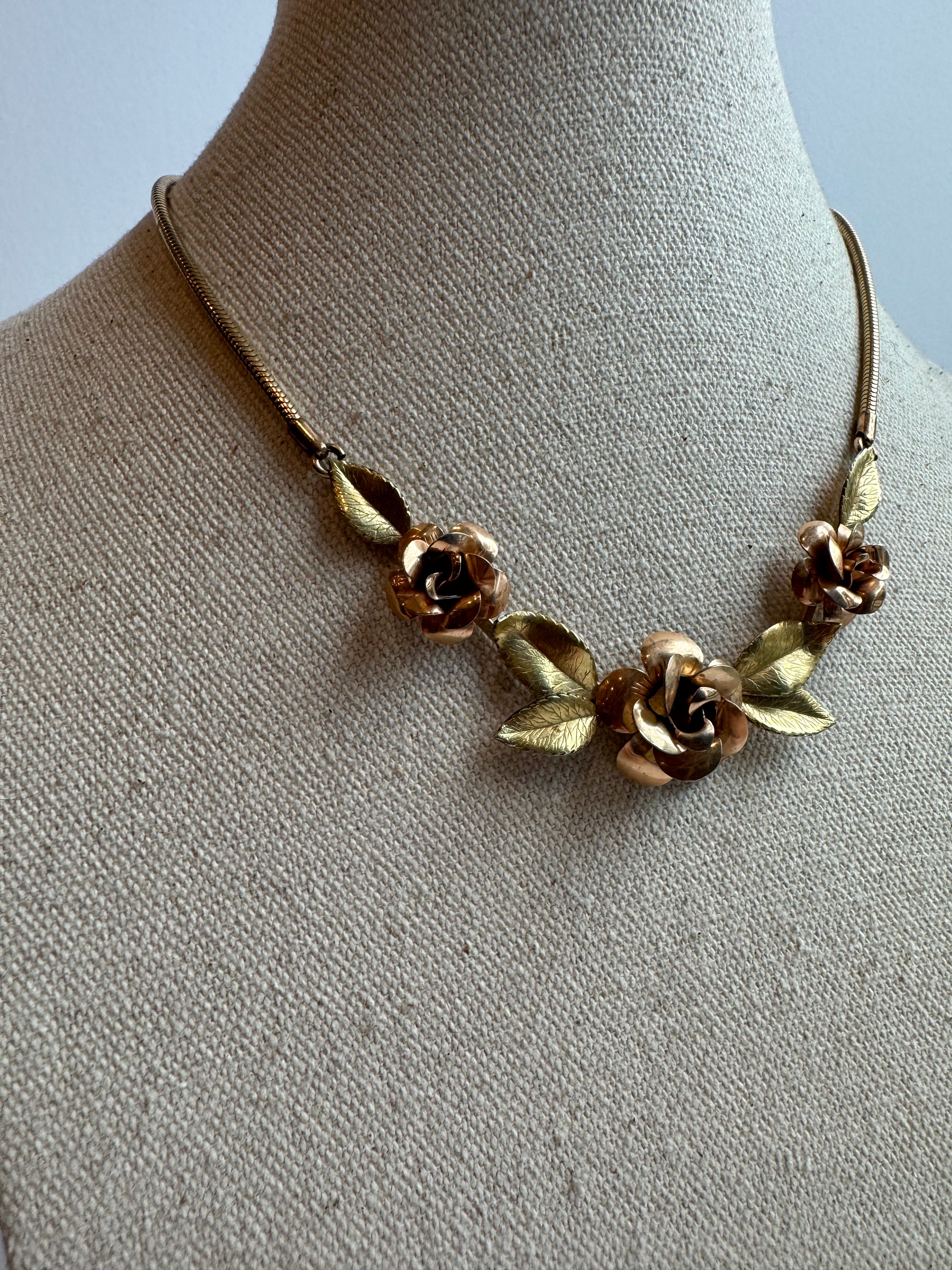 Gold Rose Necklace