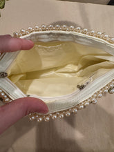 Load image into Gallery viewer, Green and white floral beaded bag