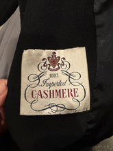 Load image into Gallery viewer, Black Mink Trim Cashmere Coat, 1950s, 42” Bust