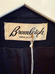 Navy Wool Coat, 1970s, 38” Bust as is