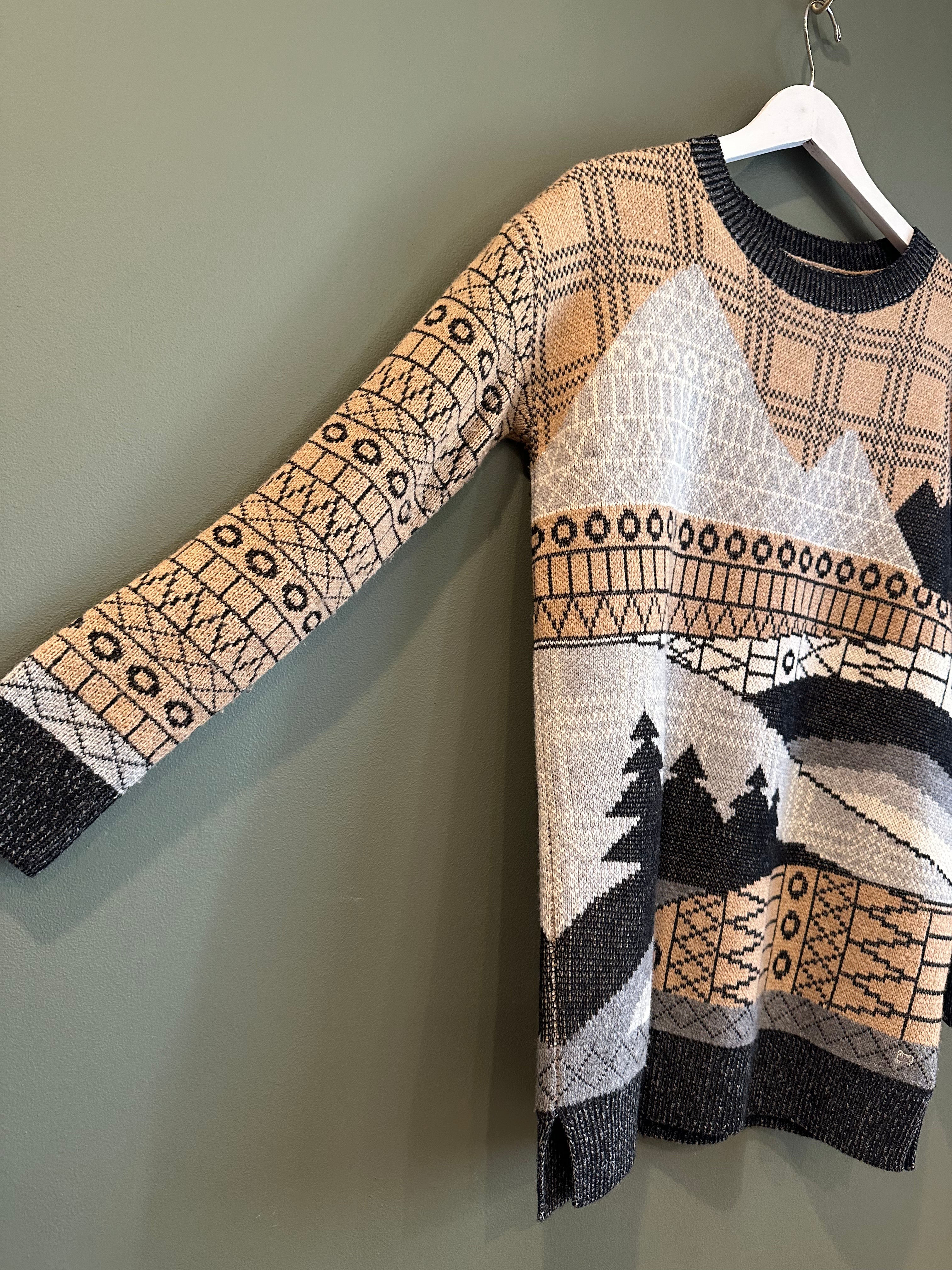 Mountain Scene Sweater, 1990’s, 42” Bust