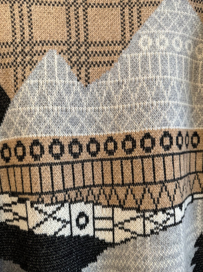 Mountain Scene Sweater, 1990’s, 42” Bust