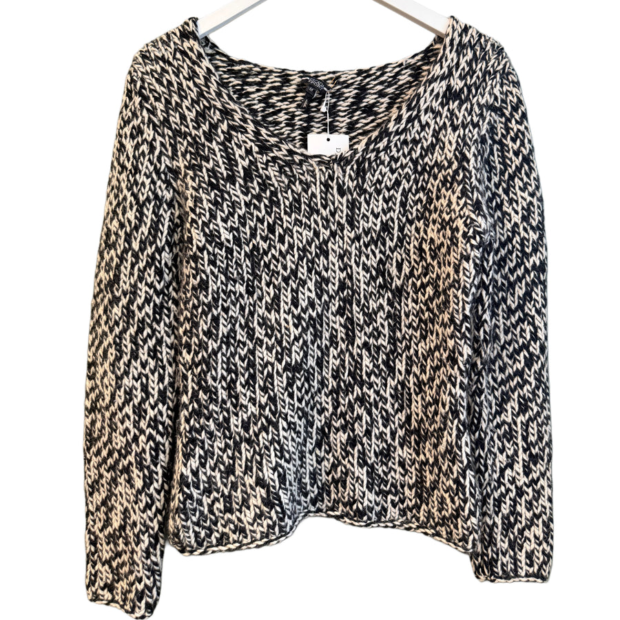 Black and White Knit Sweater, 1990s, 38” Bust as is