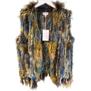 Green and Blue Rabbit Vest, 1990s, 38” Bust